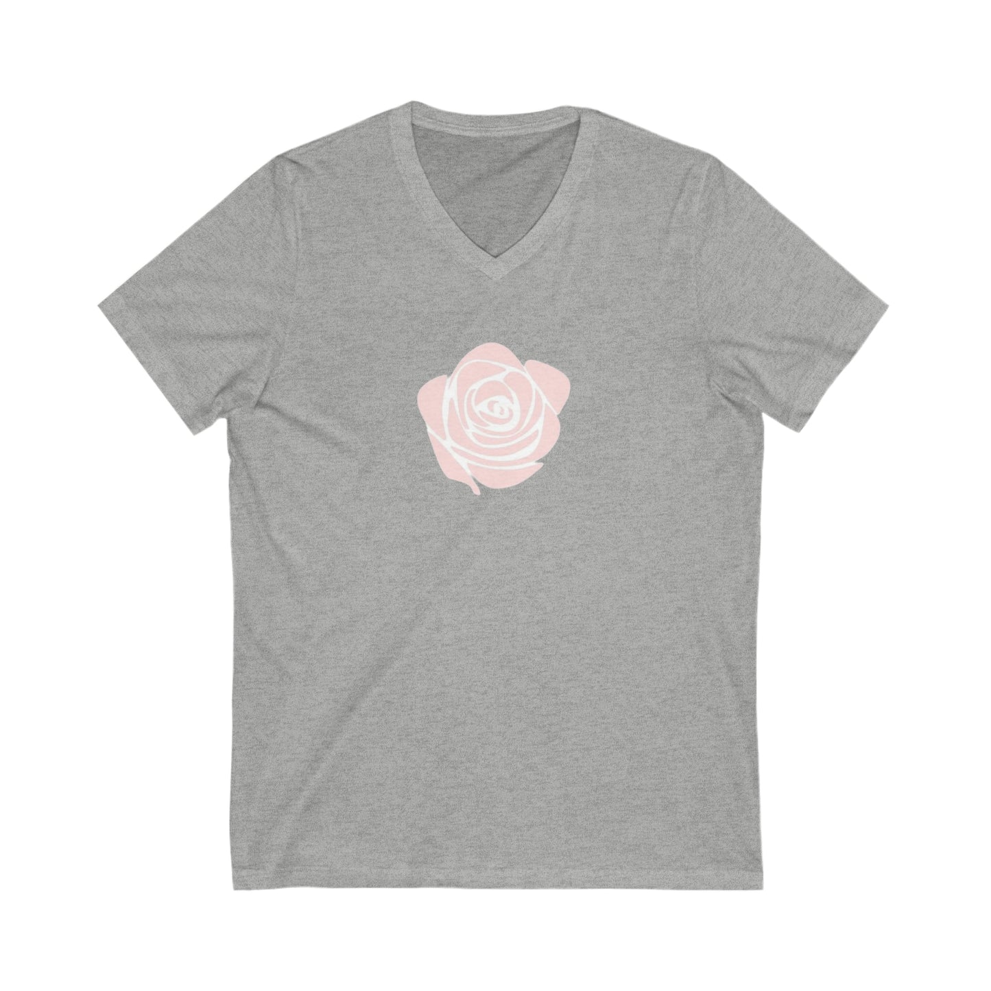 Rose- Unisex Jersey Short Sleeve V-Neck Tee