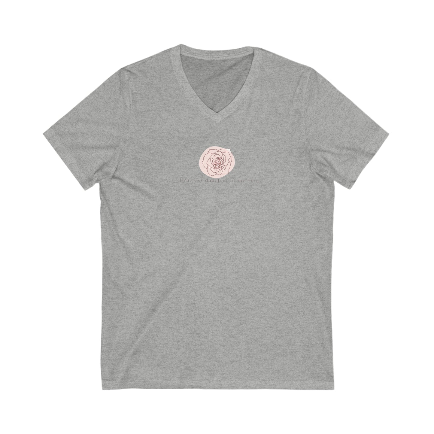 Vintage Rose- Unisex Jersey Short Sleeve V-Neck Tee