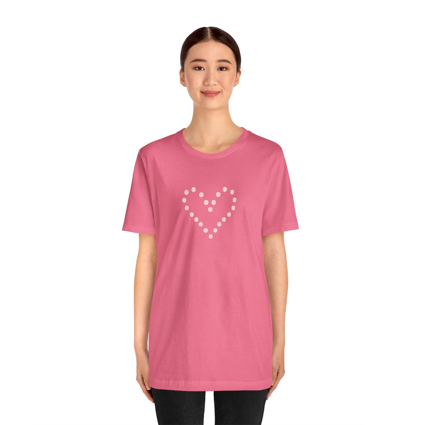 Dot Heart- Unisex Jersey Short Sleeve Tee