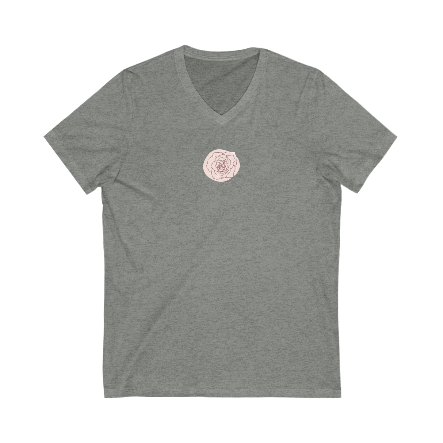 Vintage Rose- Unisex Jersey Short Sleeve V-Neck Tee