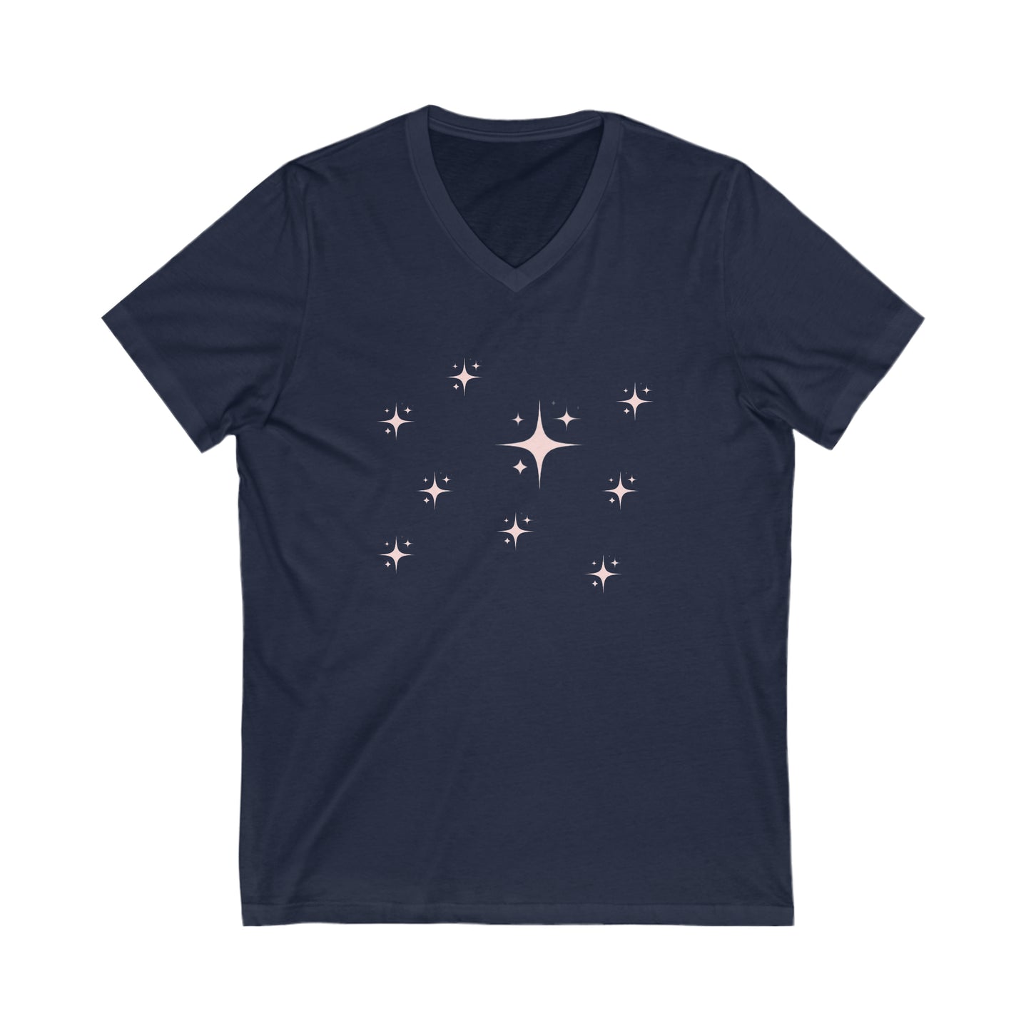 Twinkle Stars- Unisex Jersey Short Sleeve V-Neck Tee