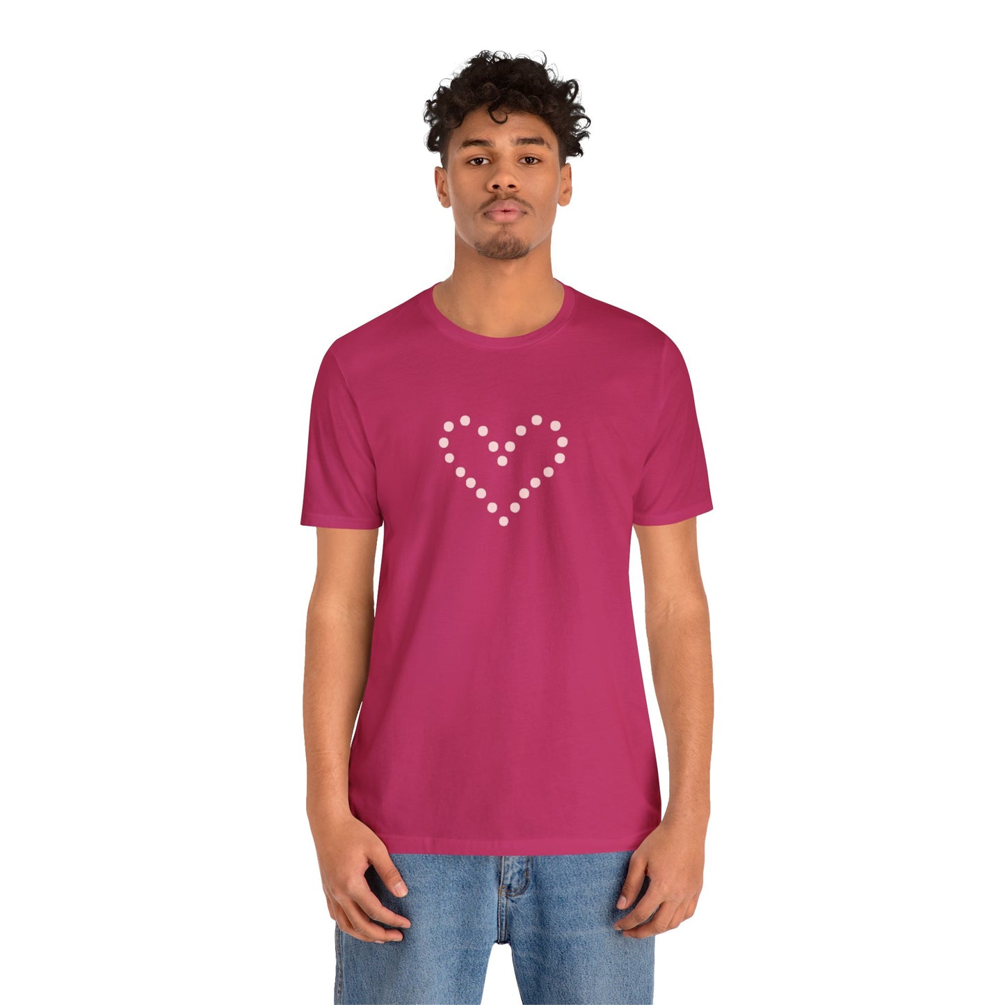 Dot Heart- Unisex Jersey Short Sleeve Tee