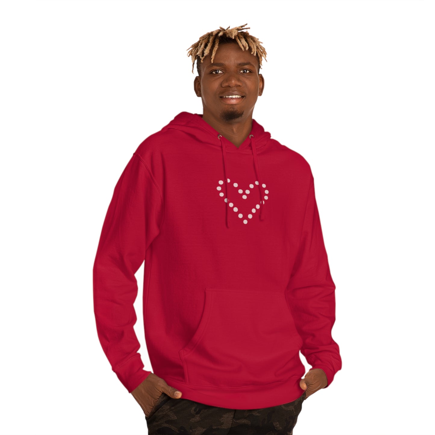 Dot Heart- Unisex Hooded Sweatshirt