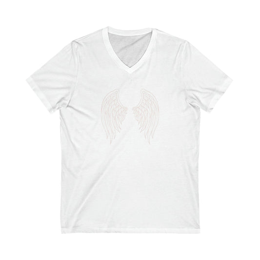 Angel Wings- Unisex Jersey Short Sleeve V-Neck Tee