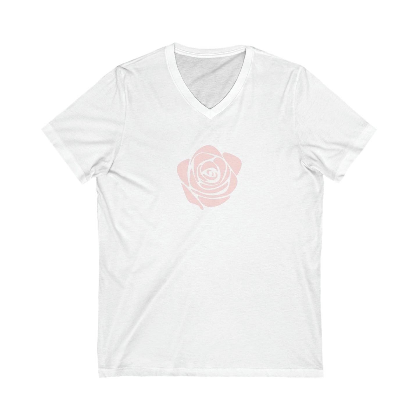 Rose- Unisex Jersey Short Sleeve V-Neck Tee