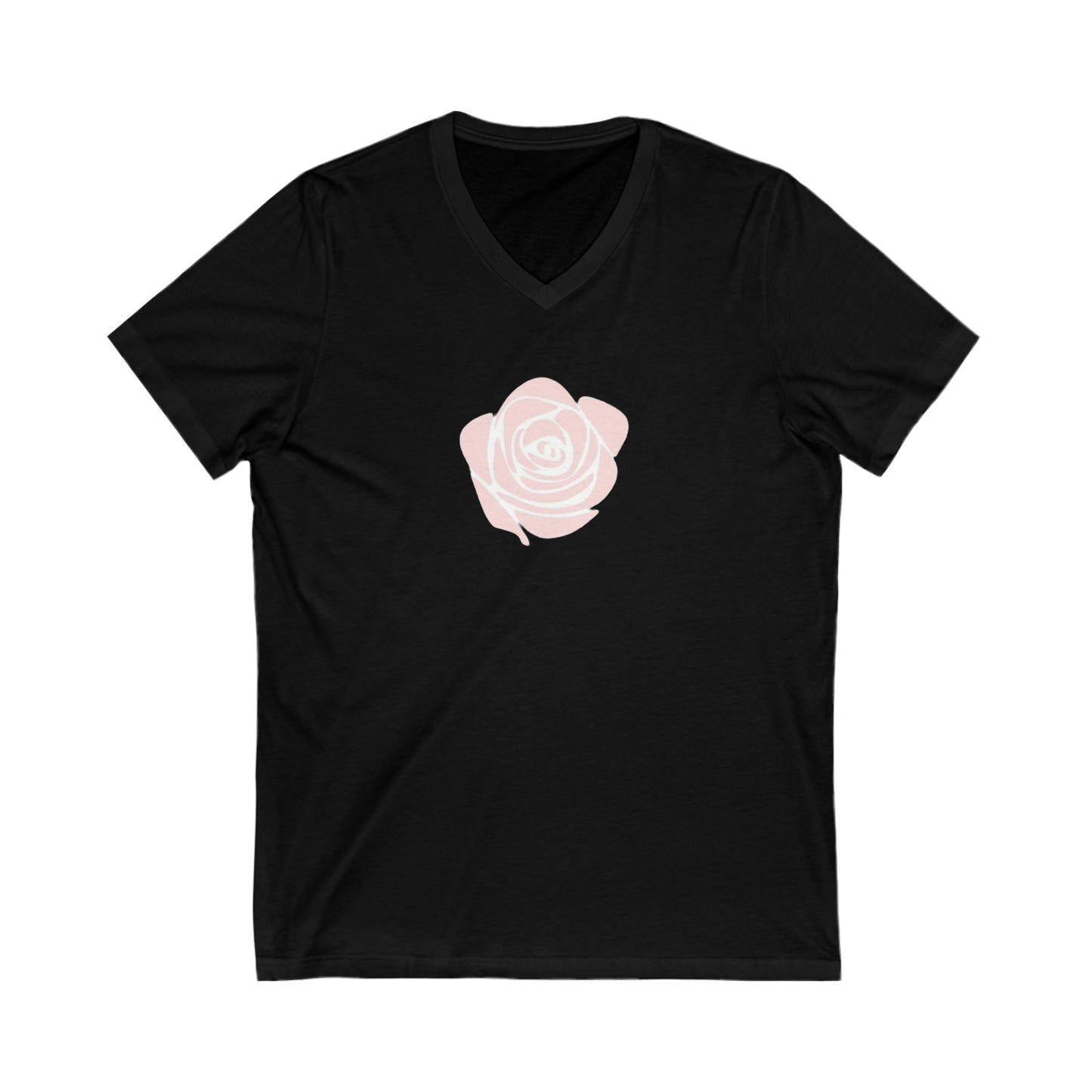 Rose- Unisex Jersey Short Sleeve V-Neck Tee