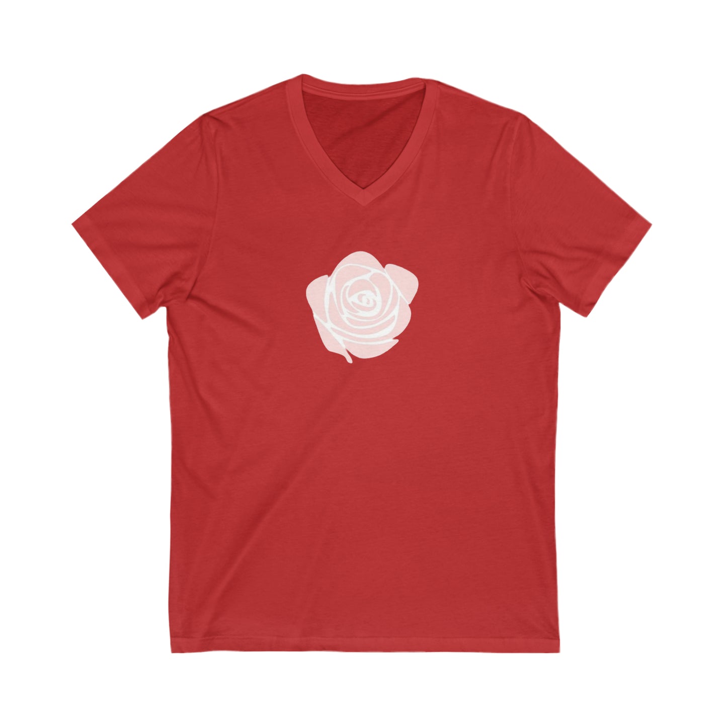 Rose- Unisex Jersey Short Sleeve V-Neck Tee