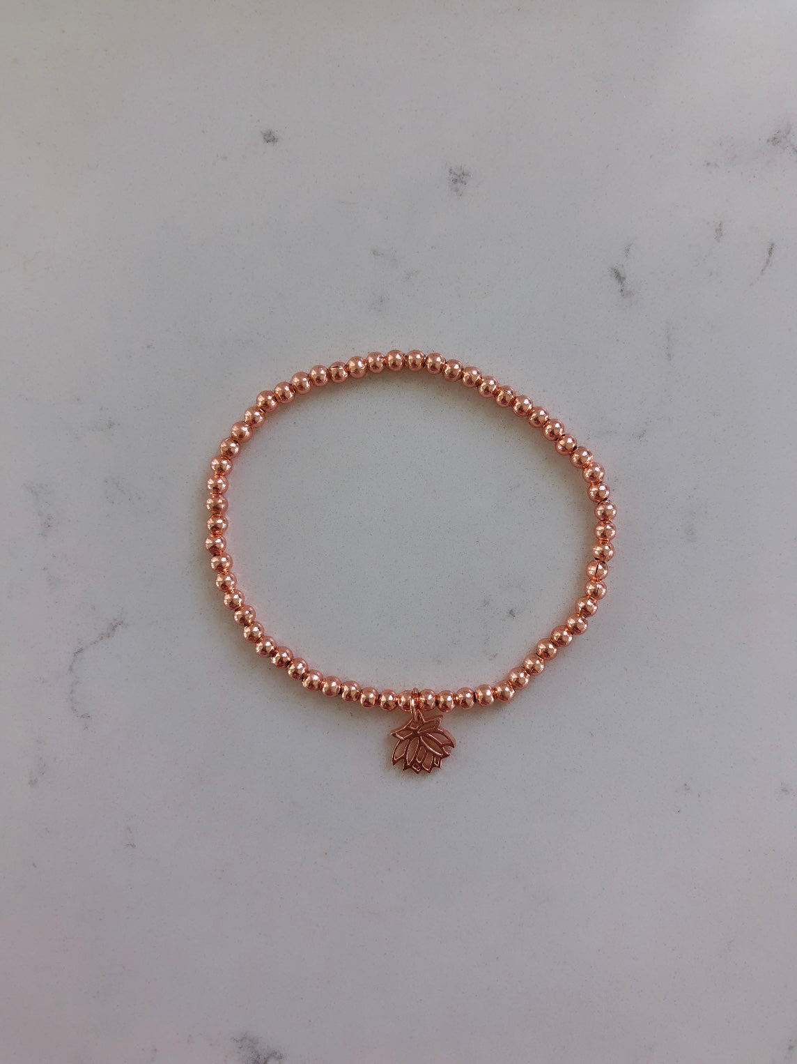 Rose beaded stretch bracelet